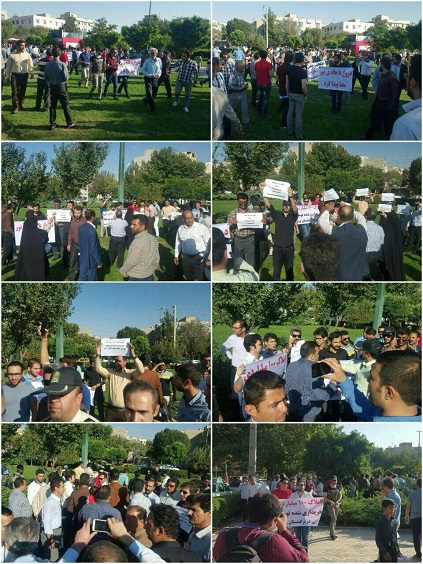 اعتراض مردم قزوين به حضور احمدی‌نژاد + تصاویر