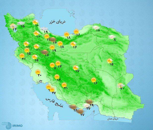 وضعیت جوی مازندران طی 3 روز آینده و دمای شهرهای کشور+عکس