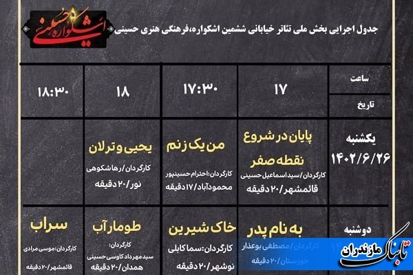آغاز بکار بخش ملی تئاتر خیابانی ششمین اشکواره‌ فرهنگی _ هنری در مازندران