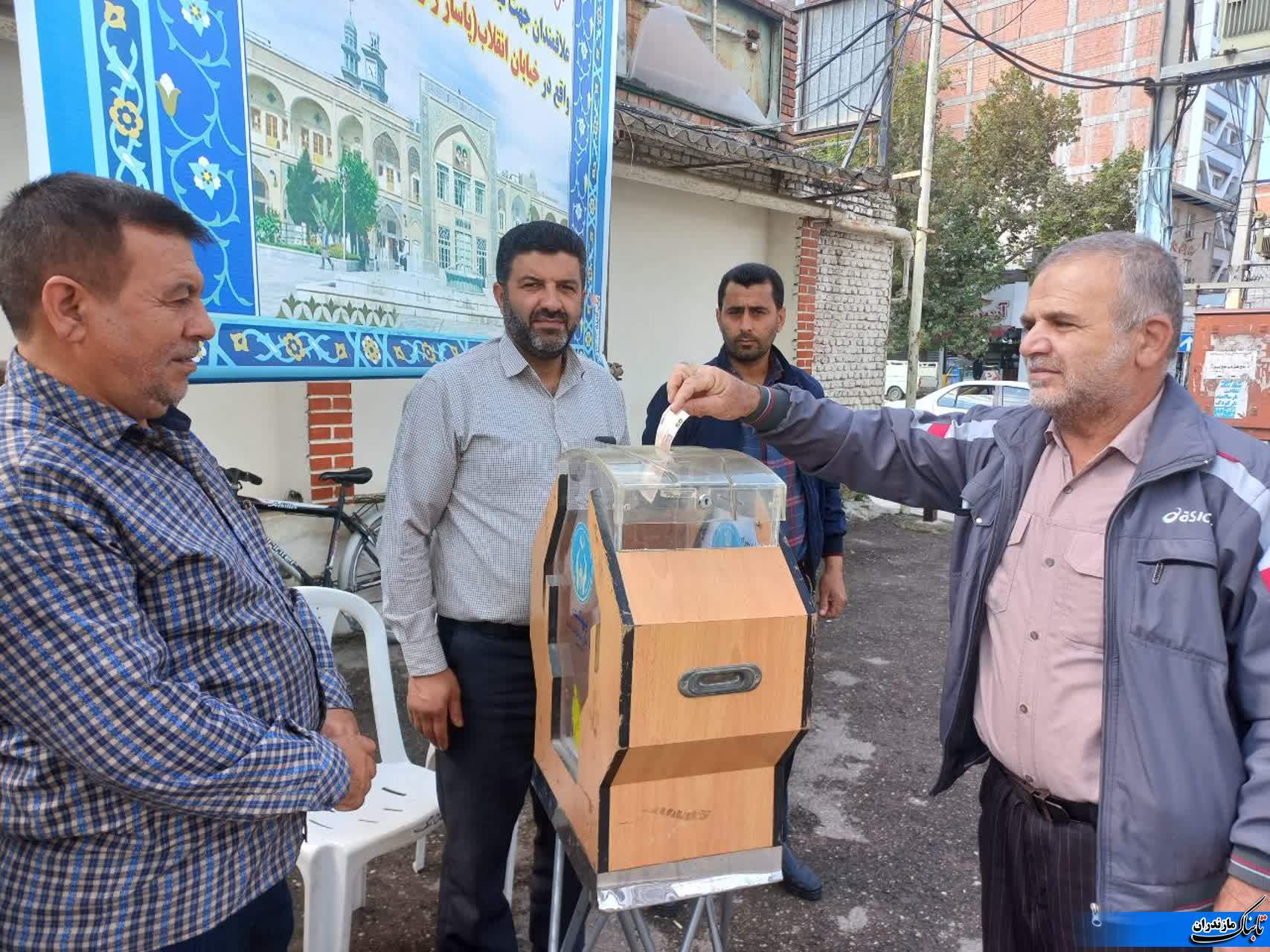 جمع&zwnj;آوری کمک&zwnj;های مردمی به مردم غزه توسط کمیته امداد در مصلی نماز جمعه نکا